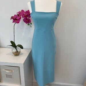 Abercrombie & Fitch Wide Strap sexy slim Fitted Midi Dress w/side slit size SP